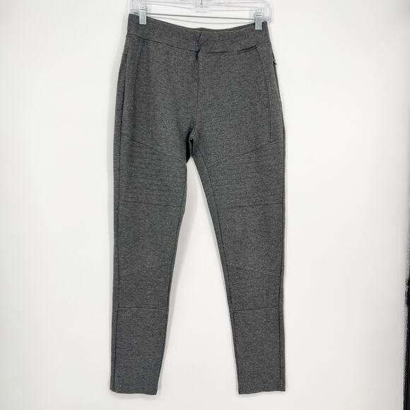 Title Nine Rev And Rip Ponte Moto Leggings Gray Womens Medium Pants Pocket - Picture 1 of 11